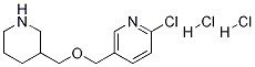 2-氯-5-[(3-哌啶基甲氧基)甲基]吡啶盐酸盐 结构式