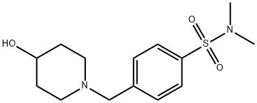 4-((4-ヒドロキシピペリジン-1-イル)メチル)-N,N-ジメチルベンゼンスルホンアミド 化学構造式