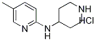 5-メチル-N-(ピペリジン-4-イル)ピリジン-2-アミン塩酸塩 化学構造式