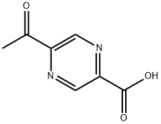 Pyrazinecarboxylic acid, 5-acetyl- (9CI) 化学構造式
