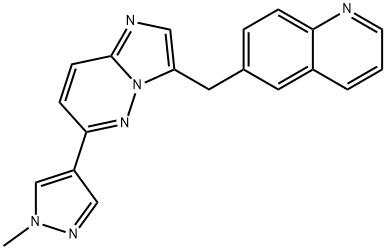6-[[6-(1-甲基-1H-吡唑-4-基)咪唑并[1,2-B]哒嗪-3-基]甲基]喹啉,1185763-69-2,结构式