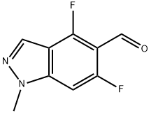 4,6-difluoro-1-methyl-1H-indazole-5-carbaldehyde Struktur