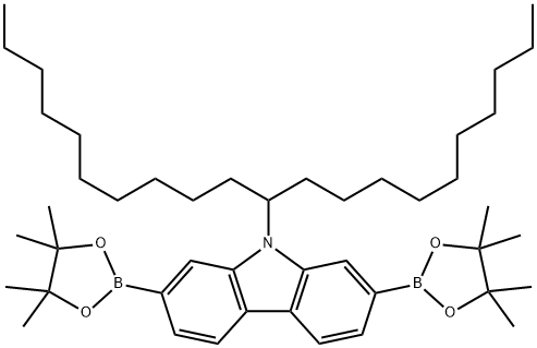 9,9-二癸基芴-2,7-二硼酸二频哪醇酯,1185885-88-4,结构式
