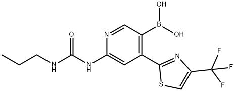 6-(3-propylureido)-4-(4-(trifluoroMethyl)thiazol-2-yl)pyridin-3-ylboronic acid,1186112-85-5,结构式