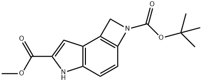 1,5-二氢-2H-氮杂环丁烷并[3,2-E]吲哚-2,6-二羧酸 2-叔丁酯 6-甲酯 结构式