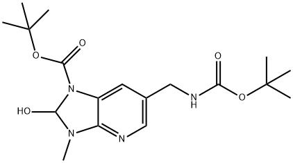 tert-Butyl 6-((tert-butoxycarbonylamino)methyl)-2-hydroxy-3-methyl-2,3-dihydro-1H-imidazo[4,5-b]pyri Structure