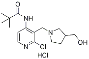 N-(2-Chloro-3-((3-(hydroxymethyl)pyrrolidin-1-yl)-methyl)pyridin-4-yl)pivalamide hydrochloride 化学構造式