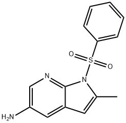1-(ベンゼンスルホニル)-2-メチル-1H-ピロロ[2,3-B]ピリジン-5-アミン 化学構造式