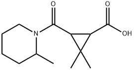 2,2-dimethyl-3-[(2-methylpiperidin-1-yl)carbonyl]cyclopropanecarboxylic acid Struktur