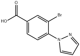 3-Bromo-4-(1H-pyrazol-1-yl)benzoic Acid Struktur
