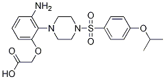2-[3-aMino-2-[4-[[4-(isopropyloxy)phenyl]sulfonyl]piperazin-1-yl]phenoxy]acetic acid Struktur