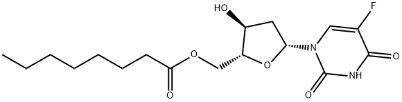 [(2R,3R,4R,5R)-5-(5-fluoro-2,4-dioxo-pyrimidin-1-yl)-3,4-dihydroxy-oxo lan-2-yl]methyl octanoate Struktur