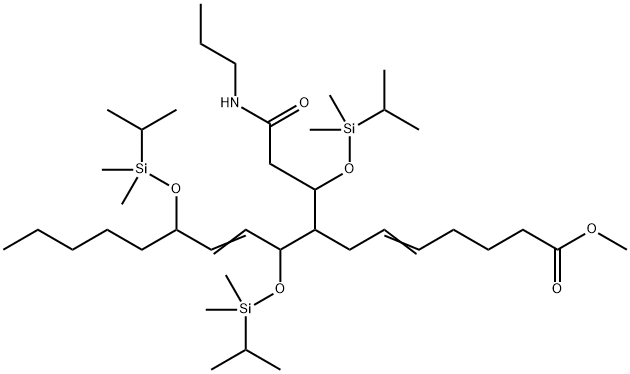 methyl 8-(1-dimethylisopropylsilyloxy-2-N-n-propylcarbamoyl)ethyl-9,12-dimethylisopropylsilyloxy-5,10-heptadecadienoate Struktur