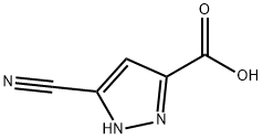 3-cyano-1H-pyrazole-5-carboxylic acid Struktur
