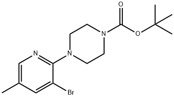 2-(4-BOC-PIPERAZINO)-3-BROMO-5-METHYLPYRIDINE,1187386-02-2,结构式