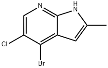 1H-Pyrrolo[2,3-b]pyridine, 4-broMo-5-chloro-2-Methyl-,1187449-24-6,结构式