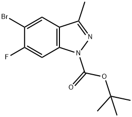 tert-Butyl 5-broMo-6-fluoro-3-Methyl-1H-indazole-1-carboxylate Structure