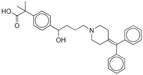 4-[4-[4-(Diphenylmethylene)-1-piperidinyl]-1-hydroxybutyl]-α,α-dimethyl-benzeneacetic Acid 化学構造式