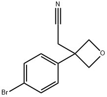 2 - (3- (4-溴苯基)氧杂环丁- 3 -基)乙腈,1188264-62-1,结构式