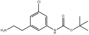 TERT-BUTYL 3-(2-AMINOETHYL)-5-CHLOROPHENYLCARBAMATE Structure