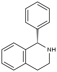 (S)-1-フェニル-1,2,3,4-テトラヒドロイソキノリン 化学構造式