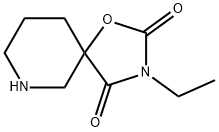 3-エチル-1-オキサ-3,7-ジアザスピロ[4.5]デカン-2,4-ジオン 化学構造式