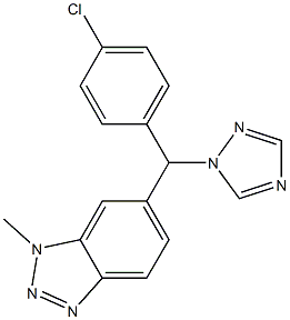 1-メチル-6-[α-(1H-1,2,4-トリアゾール-1-イル)-4-クロロベンジル]-1H-ベンゾトリアゾール 化学構造式