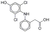 2-[(2,6-Dichloro-4-hydroxyphenyl)amino](benzene-13C6)acetic Acid 化学構造式