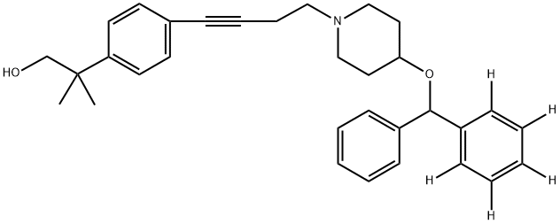 4-[4-(Diphenylmethoxy-d5)-1-piperidinyl]-1-[4-[(2-hydroxy-1,1-dimethyl)ethyl]phenyl]butyne|4-[4-(Diphenylmethoxy-d5)-1-piperidinyl]-1-[4-[(2-hydroxy-1,1-dimethyl)ethyl]phenyl]butyne