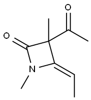 2-Azetidinone, 3-acetyl-4-ethylidene-1,3-dimethyl-, (Z)- (9CI) Struktur