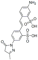 5-氨基-2-[2-[4-(4,5-二氢-3-甲基-5-氧代-1H-吡唑-1-基)-2-磺苯基]乙烯基]-苯磺酸,119-74-4,结构式