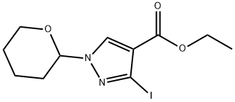 1H-Pyrazole-4-carboxylic acid, 3-iodo-1-(tetrahydro-2H-pyran-2-yl)-, ethyl ester Structure