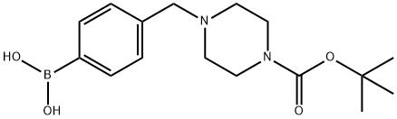 4-((4-(叔-丁氧基羰基)哌嗪-1-基)甲基)苯基硼酸 结构式