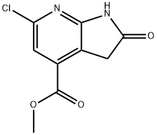 1H-Pyrrolo[2,3-b]pyridine-4-carboxylic acid, 6-chloro-2,3-dihydro-2-oxo-, Methyl ester Struktur