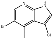 1H-Pyrrolo[2,3-b]pyridine, 5-broMo-3-chloro-4-Methyl- Structure