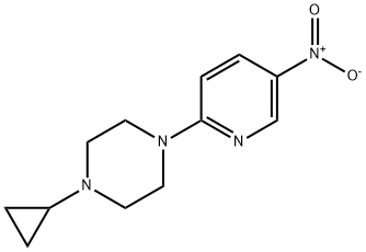 1-cyclopropyl-4-(5-nitro-pyridin-2-yl)-piperazine Struktur