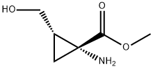 Cyclopropanecarboxylic acid, 1-amino-2-(hydroxymethyl)-, methyl ester, 结构式