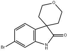 6-ブロモ-2',3',5',6'-テトラヒドロスピロ[インドリン-3,4'-ピラン]-2-オン 化学構造式