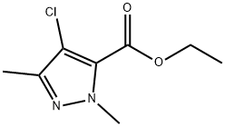 4-氯-1,3-二甲基-1H-吡唑-5-羧酸乙酯, 119169-63-0, 结构式