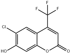 6-クロロ-7-ヒドロキシ-4-(トリフルオロメチル)クマリン 塩化物 化学構造式