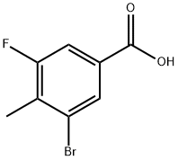 3-溴-5-氟-4-甲基苯甲酸,1191988-29-0,结构式