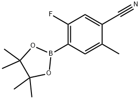 5-Fluoro-2-methyl-4-(4,4,5,5-tetramethyl-1,3,2-dioxaborolan-2-yl)benzonitrile Structure