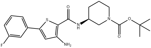 (S)-tert-butyl 3-(3-aMino-5-(3-fluorophenyl)thiophene-2-carboxaMido)piperidine-1-carboxylate 化学構造式