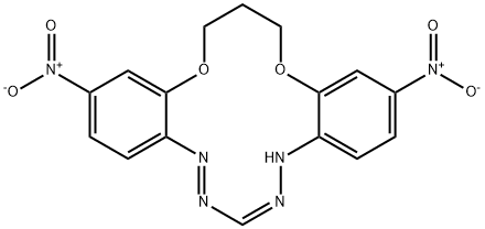 16,17-dihydro-2,12-dinitro-5H,15H-dibenzo b,1,11,4,5,7,8-dioxatetraazacyclotetradecine 结构式