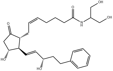 N-((2-hydroxy-1-hydroxyMethyl)ethyl)-9-oxo-11.alpha.,15S-dihydroxy-17-phenyl-18,19,20-trinor-prosta-5Z,13E-dien-1-aMide Struktur