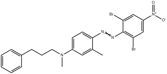 N-[4-[(2,6-ジブロモ-4-ニトロフェニル)アゾ]-3-メチルフェニル]-N-メチルベンゼンプロパンアミン 化学構造式