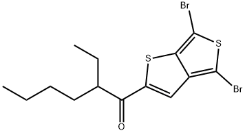 1-(4,6-dibromothieno[3,4-b]thiophen-2-yl)-2-ethylhexan-1-one Struktur