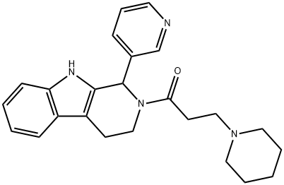 1,2,3,4-Tetrahydro-2-(1-oxo-3-(1-piperidinyl)propyl)-1-(3-pyridinyl)-9 H-pyrido(3,4-b)indole Structure