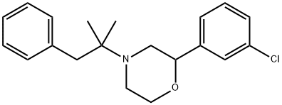 4-tert-ブチル-2-(3-クロロフェニル)-2-フェニルエチル)-モルホリン 化学構造式