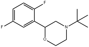 4-tert-ブチル-2-(2,5-ジフルオロフェニル)-モルホリン 化学構造式